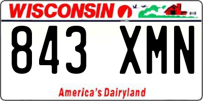 WI license plate 843XMN