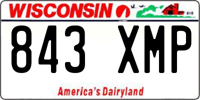 WI license plate 843XMP