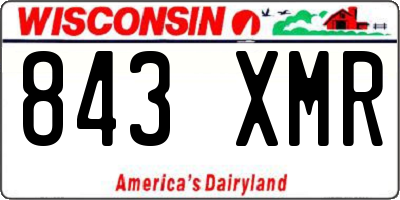 WI license plate 843XMR