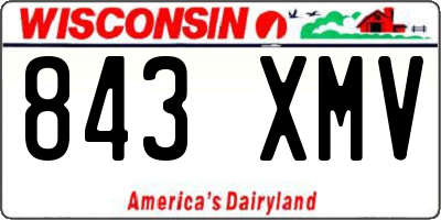 WI license plate 843XMV