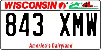 WI license plate 843XMW
