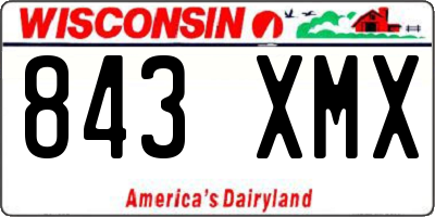 WI license plate 843XMX