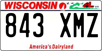WI license plate 843XMZ