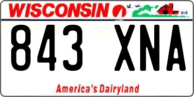 WI license plate 843XNA