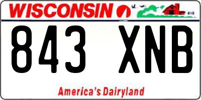 WI license plate 843XNB