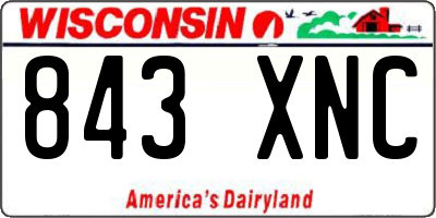 WI license plate 843XNC