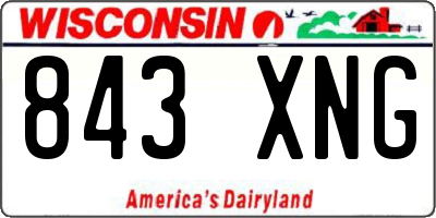 WI license plate 843XNG