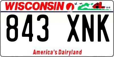 WI license plate 843XNK