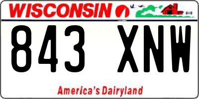 WI license plate 843XNW
