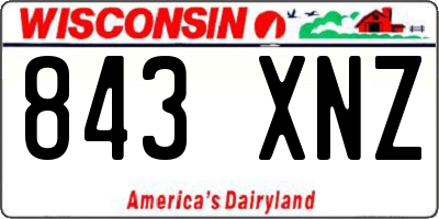 WI license plate 843XNZ