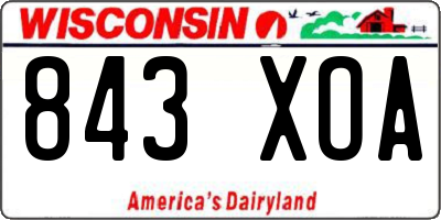 WI license plate 843XOA