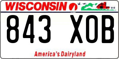 WI license plate 843XOB