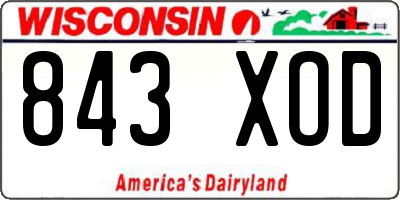 WI license plate 843XOD