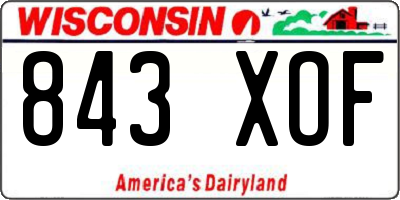 WI license plate 843XOF