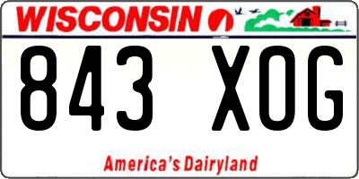 WI license plate 843XOG