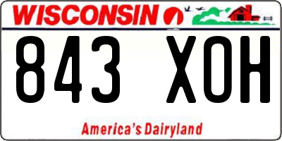 WI license plate 843XOH