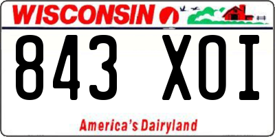 WI license plate 843XOI