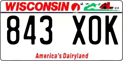 WI license plate 843XOK