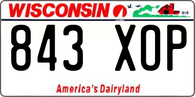 WI license plate 843XOP