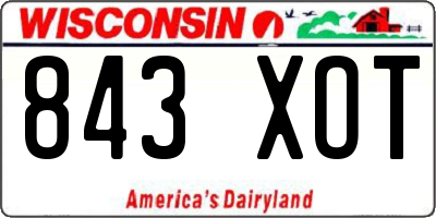 WI license plate 843XOT