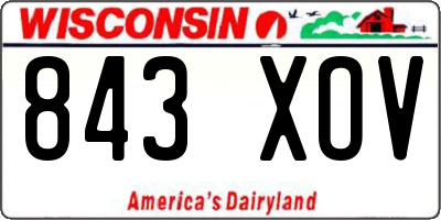 WI license plate 843XOV