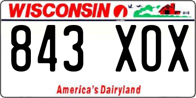 WI license plate 843XOX