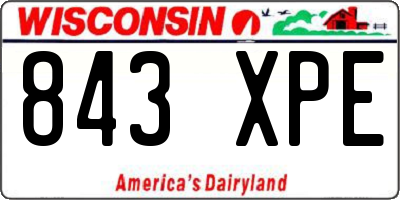 WI license plate 843XPE