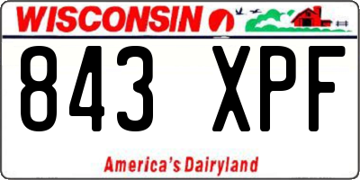 WI license plate 843XPF