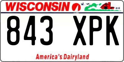 WI license plate 843XPK