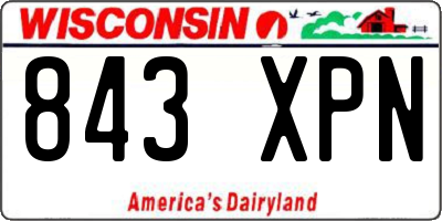 WI license plate 843XPN