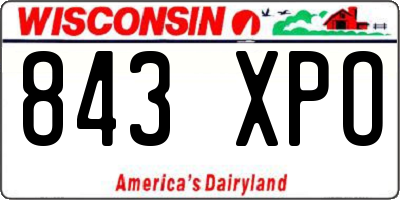 WI license plate 843XPO