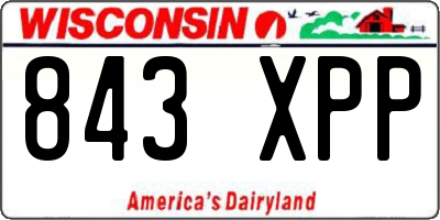 WI license plate 843XPP