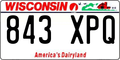 WI license plate 843XPQ