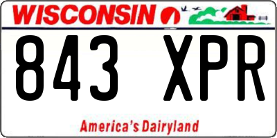 WI license plate 843XPR