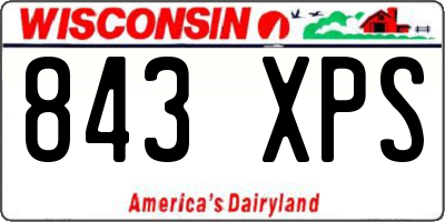 WI license plate 843XPS