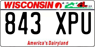 WI license plate 843XPU