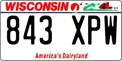 WI license plate 843XPW
