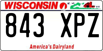 WI license plate 843XPZ