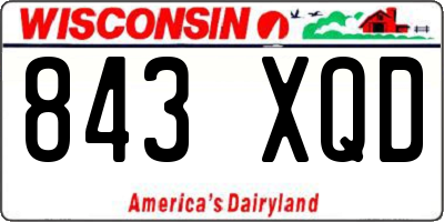 WI license plate 843XQD