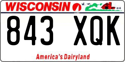WI license plate 843XQK