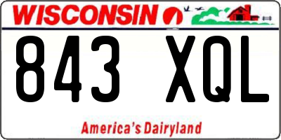 WI license plate 843XQL