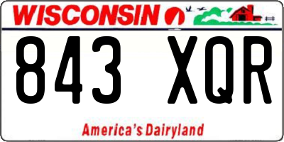 WI license plate 843XQR