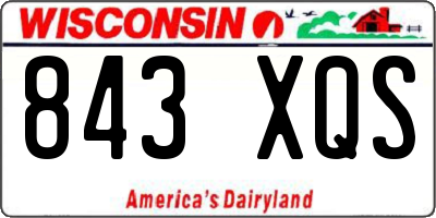 WI license plate 843XQS