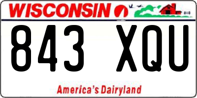 WI license plate 843XQU