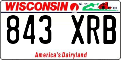 WI license plate 843XRB