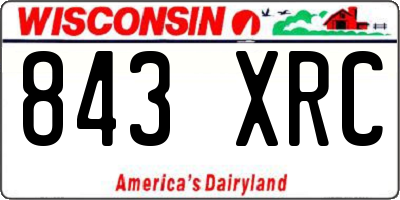 WI license plate 843XRC