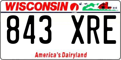 WI license plate 843XRE