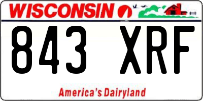 WI license plate 843XRF