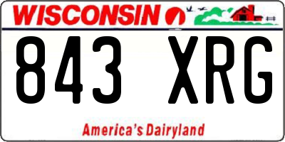 WI license plate 843XRG