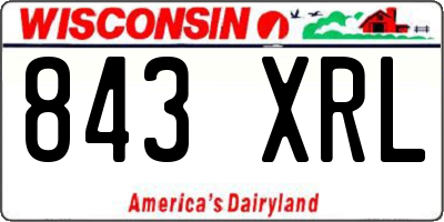 WI license plate 843XRL